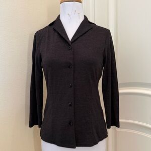 Francess & Rita gray button front knit blouse